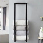 Wall-Mounted Bathroom Towel Rack Removable Space-Saving Guest Towels Shelf