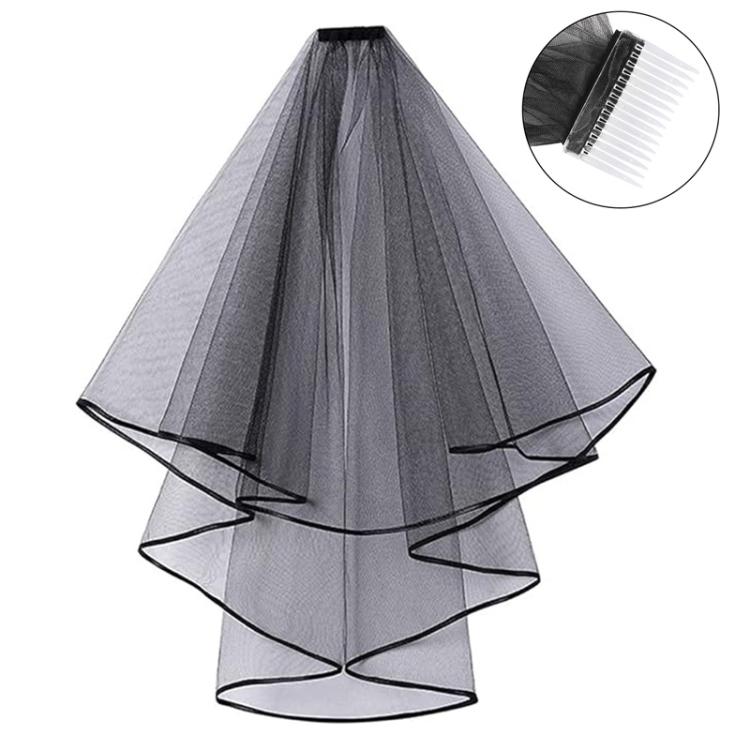 Bridal Veil Hair Accessories Double-Layer Tulle Veil, Red Plastic Hairbrush, Black Plastic Hairbrush, White Plastic Hairbrush, Red Iron Hairbrush, Black Iron Hairbrush, White Iron Hairbrush