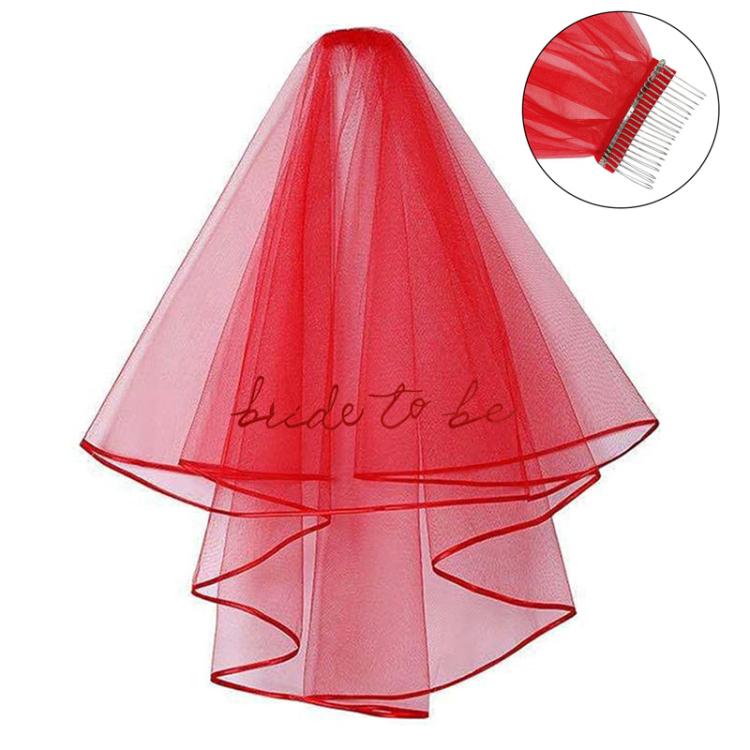 Bridal Veil Hair Accessories Double-Layer Tulle Veil, Red Plastic Hairbrush, Black Plastic Hairbrush, White Plastic Hairbrush, Red Iron Hairbrush, Black Iron Hairbrush, White Iron Hairbrush