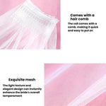 Bridal Veil Hair Accessories Double-Layer Tulle Veil, Red Plastic Hairbrush, Black Plastic Hairbrush, White Plastic Hairbrush, Red Iron Hairbrush, Black Iron Hairbrush, White Iron Hairbrush