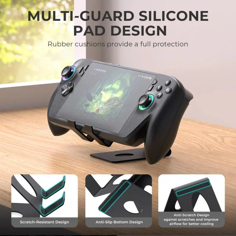 JYS Universal Metal Desktop Stand for Handheld Consoles Compatible with ROG Xbox Ally/X, Switch, Steam Deck & Lenovo Legion Go, Desktop Stand White, Desktop Stand Black