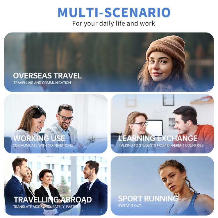 150 Languages AI Translation Wireless Clip Ear Bluetooth Earphone