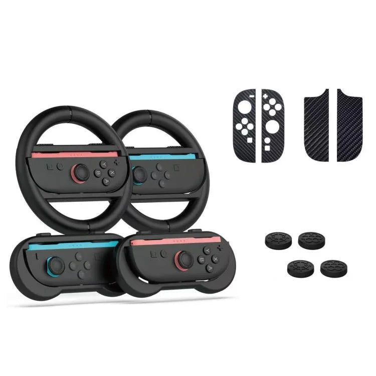PGTECH 10-In-1 Accessory Bundle For Nintendo Switch 2 Steering Wheels, Grips, Thumbstick Caps