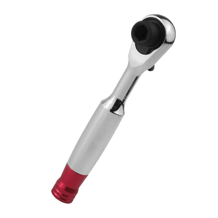 Reversible Magnetic Ratchet Screwdriver, Smooth Handle Bit, Knurled Blue Bit, Knurled Red Bit