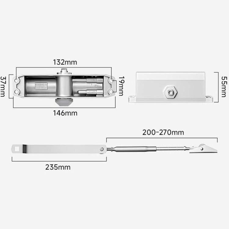Fire Door Automatic Closer Fire Door Hydraulic Buffer Device Household Sliding Door Closer, Small Non-Positioning, Small 90-Degree Positioning, Large Non-Positioning, Large 90-Degree Positioning, Extra-Large Non-Positioning                             ...