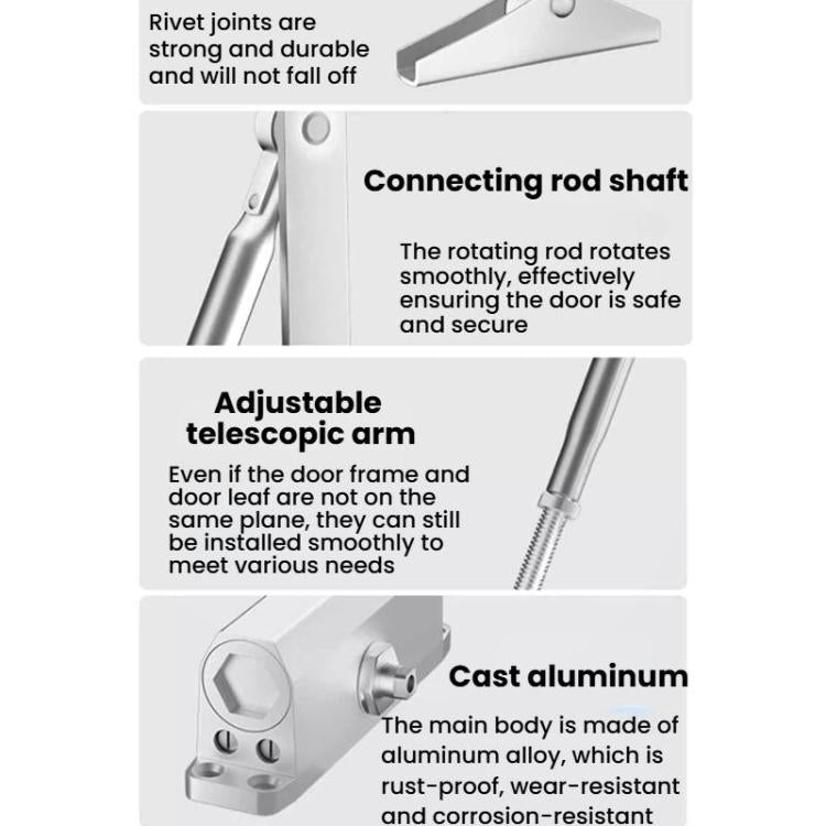 Fire Door Automatic Closer Fire Door Hydraulic Buffer Device Household Sliding Door Closer, Small Non-Positioning, Small 90-Degree Positioning, Large Non-Positioning, Large 90-Degree Positioning, Extra-Large Non-Positioning                             ...