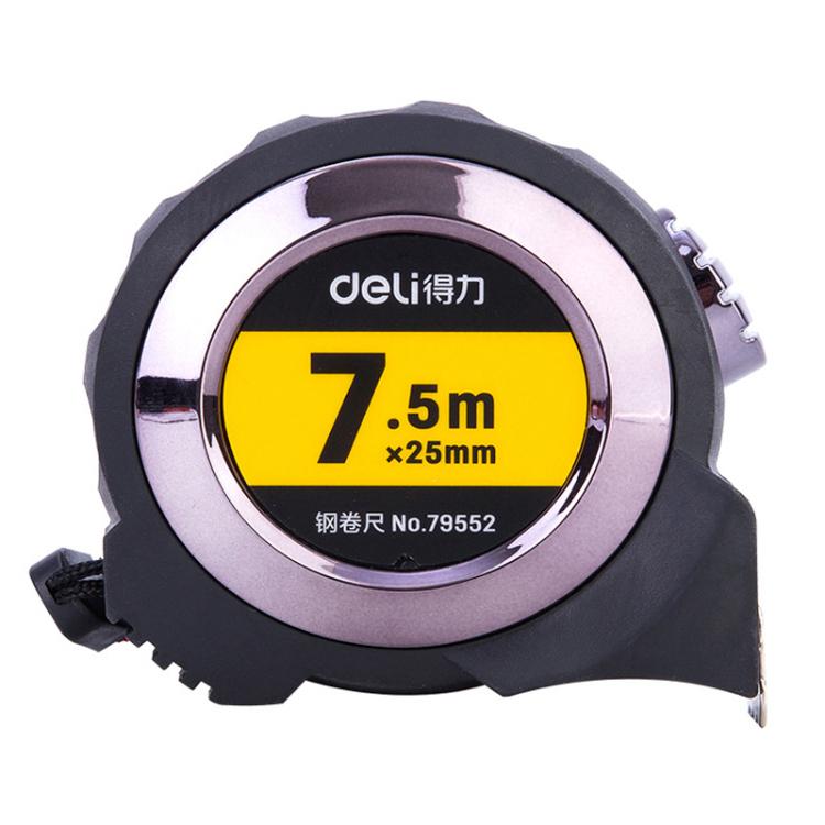 Self-Locking Steel Tape Measure TPR Covered Measuring Ruler, Deli 79550 3m x 16mm, Deli 79551 5m x 19mm, Deli 79552 7.5m x 25mm, Deli 79553 10m x 25mm
