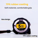 Self-Locking Steel Tape Measure TPR Covered Measuring Ruler, Deli 79550 3m x 16mm, Deli 79551 5m x 19mm, Deli 79552 7.5m x 25mm, Deli 79553 10m x 25mm