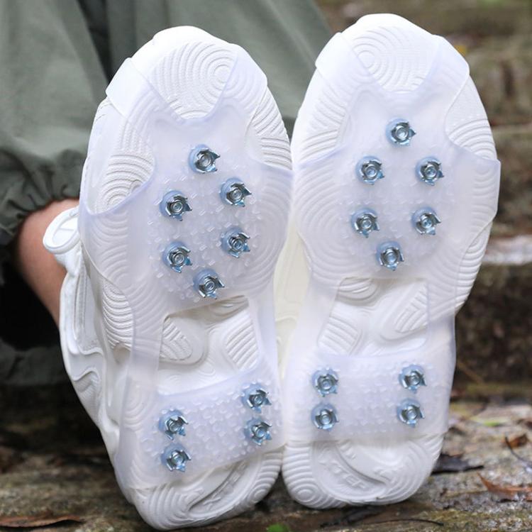 AOTU AT616 1pair Outdoor Anti-Fall 10 Teeth Spikes Ice Claws Mountaineering Ice Snow Slip Resistant Shoe Covers, S For 24-33 Shoe Size, M For 34-40 Shoe Size, L For 41-44 Shoe Size, XL For 45-49 Shoe Size