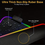 Micro-USB LED Glowing Mouse Keyboard Pad RGB Colorful Lights Locked Edge Thickened Mouse Desk Pad, 250x350x3mm, 250x350x4mm, 300x800x3mm, 300x800x4mm, 400x900x3mm, 400x900x4mm
