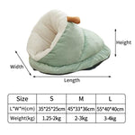 Slipper-Style Cat Ced Winter Warm Semi-Enclosed Thickened Mat, S, M, L