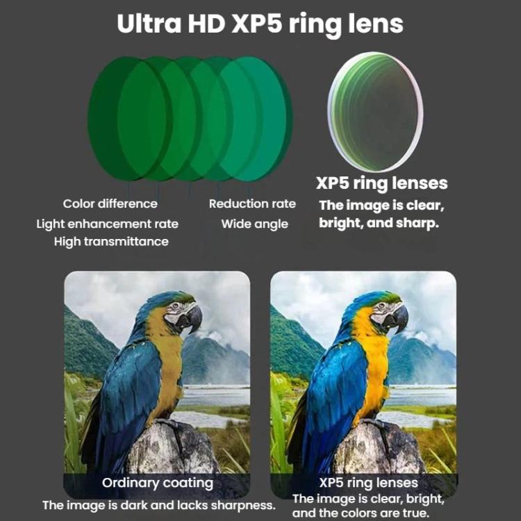 8x HD Low-Light Night Vision Mini Monocular Portable Metal Compact Angled Monocular, Single, With Phone Holder, With Phone Holder And Tripod