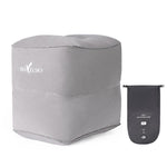 TRAELSKY Flocking PVC Inflatable Footstool Airplane Train Car Footrest Office Nap Footrest With Inflatable Bag, 2 Layer, 3 Layer, Adjustable Height Dual Valve