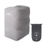 TRAELSKY Flocking PVC Inflatable Footstool Airplane Train Car Footrest Office Nap Footrest With Inflatable Bag, 2 Layer, 3 Layer, Adjustable Height Dual Valve