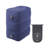 TRAELSKY Flocking PVC Inflatable Footstool Airplane Train Car Footrest Office Nap Footrest With Inflatable Bag, 2 Layer, 3 Layer, Adjustable Height Dual Valve