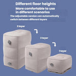 TRAELSKY Flocking PVC Inflatable Footstool Airplane Train Car Footrest Office Nap Footrest With Inflatable Bag, 2 Layer, 3 Layer, Adjustable Height Dual Valve