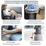 TRAELSKY Flocking PVC Inflatable Footstool Airplane Train Car Footrest Office Nap Footrest With Inflatable Bag, 2 Layer, 3 Layer, Adjustable Height Dual Valve
