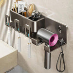 No-Drill 3-in-1 Bathroom Organizer Wall Mount Toothbrush & Hair Dryer Holder Integrated Shelf, 2Person-WithCup, 2Person-NoCup, 3Person-WithCup, 3Person-NoCup, 4Person-WithCup, 4Person-NoCup