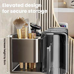 No-Drill 3-in-1 Bathroom Organizer Wall Mount Toothbrush & Hair Dryer Holder Integrated Shelf, 2Person-WithCup, 2Person-NoCup, 3Person-WithCup, 3Person-NoCup, 4Person-WithCup, 4Person-NoCup