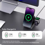 محطة شحن لاسلكي مغناطيسية مكتبية 3 في 1 ANKER B2599 بقوة 15 واط لهواتف iPhone، iWatch، AirPods، قابس أمريكي