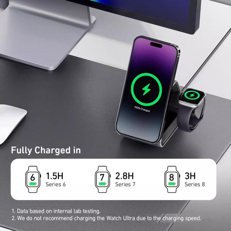 محطة شحن لاسلكي مغناطيسية مكتبية 3 في 1 ANKER B2599 بقوة 15 واط لهواتف iPhone، iWatch، AirPods، قابس أمريكي