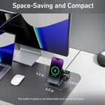 محطة شحن لاسلكي مغناطيسية مكتبية 3 في 1 ANKER B2599 بقوة 15 واط لهواتف iPhone، iWatch، AirPods، قابس أمريكي