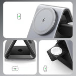 محطة شحن لاسلكي مغناطيسية مكتبية 3 في 1 ANKER B2599 بقوة 15 واط لهواتف iPhone، iWatch، AirPods، قابس أمريكي