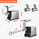 Stainless Steel Electric Meat Grinder Sausage Stuffer Home Use Mincer Machine, EU Plug, US Plug