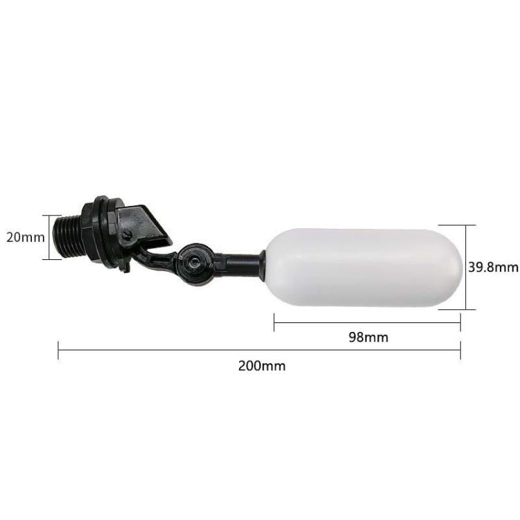 Mini Plastic Float Valve for Aquariums/Humidifiers/Small Water Tanks, 1/2 Inch/20mm Black, 1/2 Inch/20mm Gray, 1/2 Inch/20mm  With AdjustableLlock, 3/4 Inch/25mm Black, 3/4 Inch/25mm Gray
