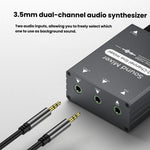 3.5mm Audio Switcher Selector Dual 3.5mm AUX Inputs To Single Output With Independent Volume Control, 3.5mm AUX Inputs To 1 Output
