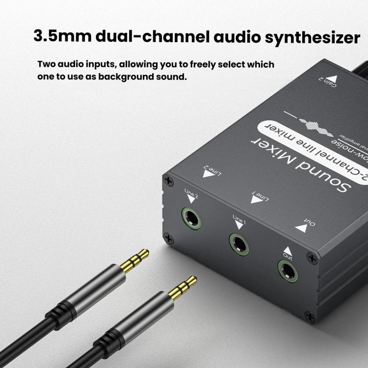 3.5mm Audio Switcher Selector Dual 3.5mm AUX Inputs To Single Output With Independent Volume Control, 3.5mm AUX Inputs To 1 Output