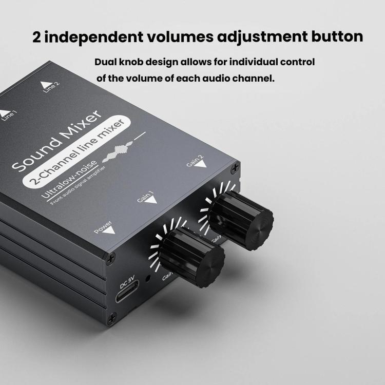 3.5mm Audio Switcher Selector Dual 3.5mm AUX Inputs To Single Output With Independent Volume Control, 3.5mm AUX Inputs To 1 Output