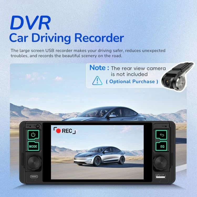 5.1 inch Horizontal Screen Single-seat Universal MP5 Player With Wireless Carplay Function Integrated Machine, Standard, Standard+12 Light Camera