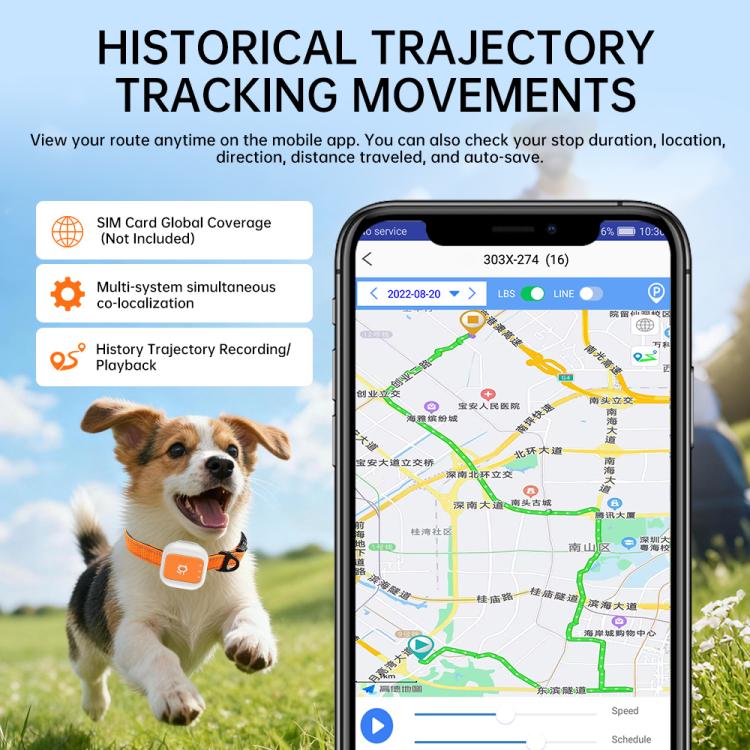 Real-Time GPS/WIFI Location SOS Distress Electronic Fence Alert Pet Collar