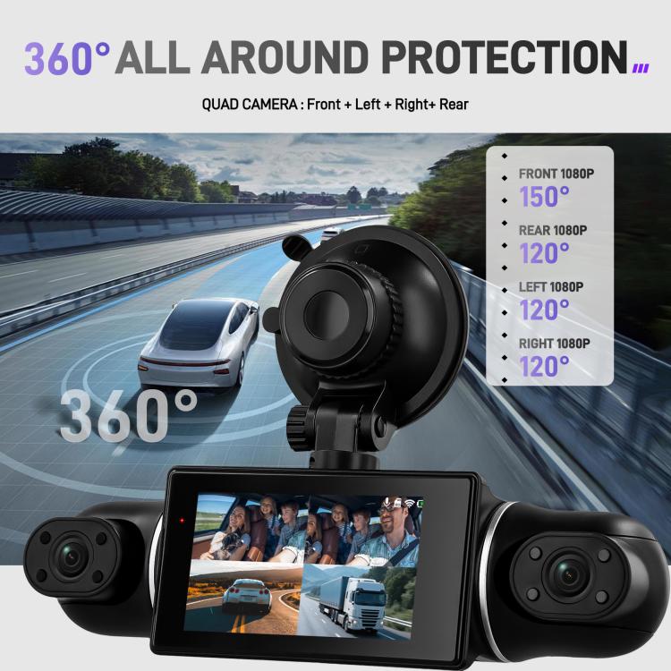 3 Inch 2K Car DVR Camera WIFi Quad Record HD Car Recorder With 1080P Gravity Sensor, L5942