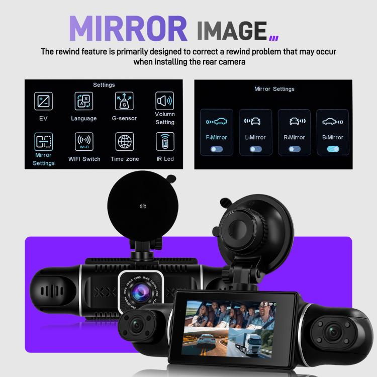 3 Inch 2K Car DVR Camera WIFi Quad Record HD Car Recorder With 1080P Gravity Sensor, L5942