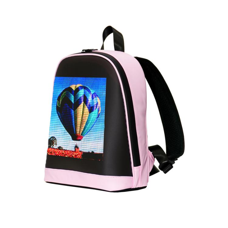 DIY Pattern Backpack With Illuminated LED Display Waterproof Schoolbag
