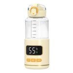 450ml Portable Wireless Baby Bottle Warmer 15000mAh Rechargeable Heating Cup 37-55 degrees, Stainless Steel, Glass