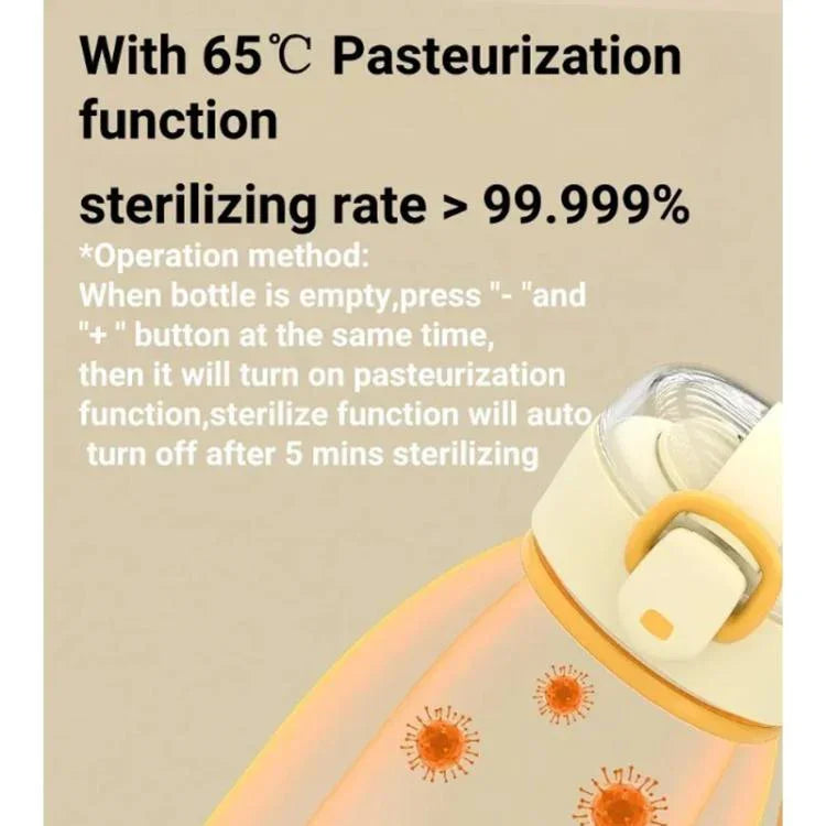 450ml Portable Wireless Baby Bottle Warmer 15000mAh Rechargeable Heating Cup 37-55 degrees, Stainless Steel, Glass