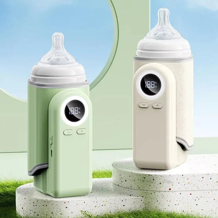 Portable Baby Bottle Warmer Sleeve Wireless Heating Sleeve Built-in 10000mAh Battery & Night Light