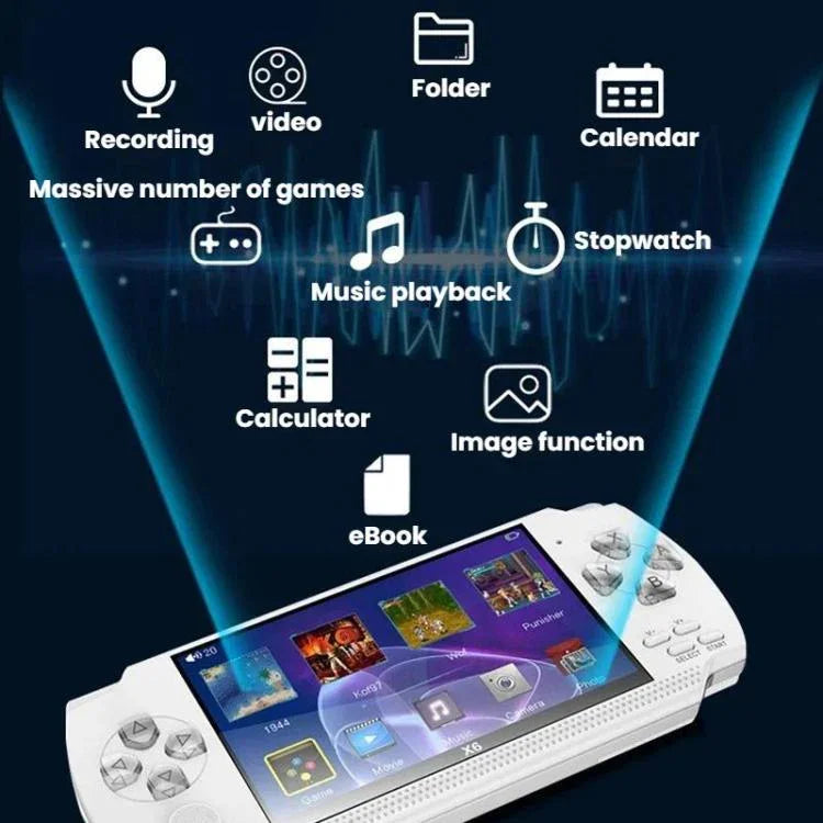 X6 Pocket Gaming Console 4.3 Inch HD Gaming Handheld, 8G With Camera, 32G No Camera