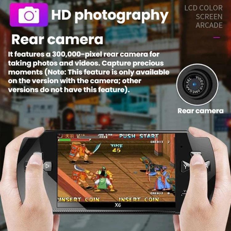 X6 Pocket Gaming Console 4.3 Inch HD Gaming Handheld, 8G With Camera, 32G No Camera
