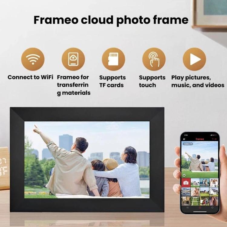 Cadre photo numérique tactile Wi-Fi 10,1 pouces, affichage intelligent, transfert de photos en mode paysage/portrait