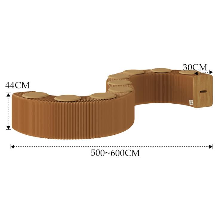 Accordion Expandable Paper Bench Folding Sofa Chair Entryway Stool, Height 30cm 3-Seater Brown, Height 30cm 6-Seater Brown, Height 30cm 9-Seater Brown, Height 44cm 3-Seater Brown, Height 44cm 6-Seater Brown, Height 44cm 9-Seater Brown                  ...