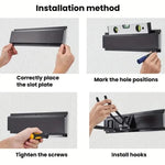 9pcs Wall Mounted Metal Slatwall Hooks Garden Tool Detachable Hanger, Detachable Hanger