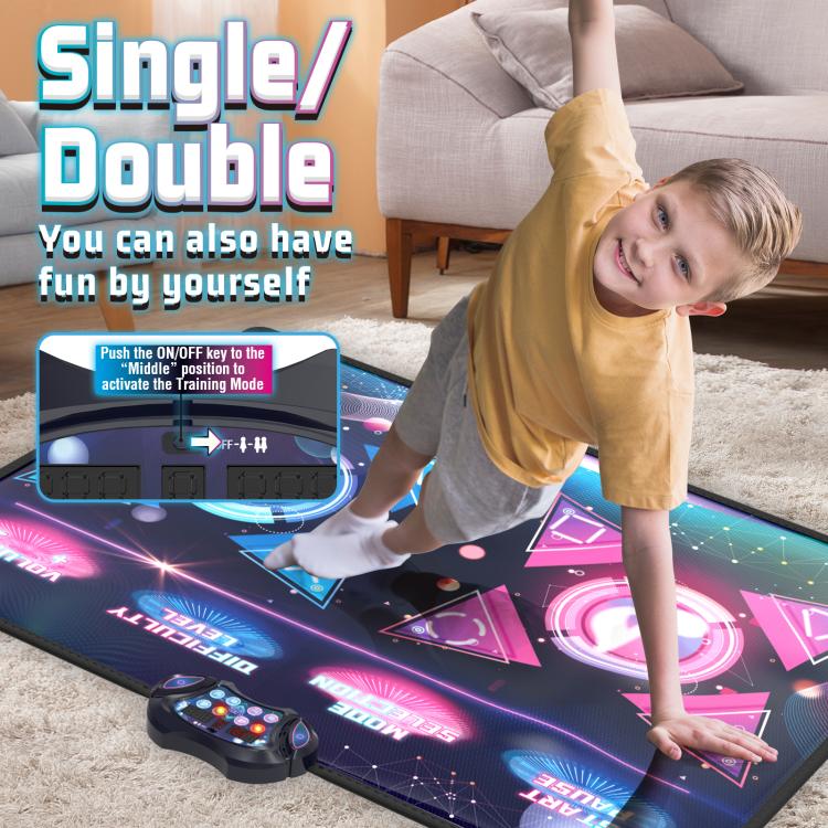 Dancing Challenge Playmat Wireless Dance Mat Dual Player Gaming Pad, 120x95cm