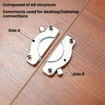 Zinc Alloy Table Top Connector Kit with Screws Heavy Duty Desk Joining Plates for Wood Panel Furniture