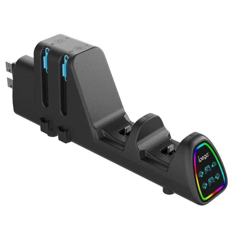 ipega 10-in-1 Charging Dock for Nintendo Switch 2 / Switch Joy-Con & Switch 2 Pro Controllers USB Plug Version, PG-SW2187