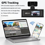 4K Smartphone Connected WiFi High-Definition Dual-Recording Car Dash Cam, Front+Inside, Front+Inside+GPS Track, Front+Rear, Front+Rear+GPS Track