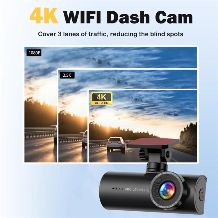 4K Smartphone Connected WiFi High-Definition Dual-Recording Car Dash Cam, Front+Inside, Front+Inside+GPS Track, Front+Rear, Front+Rear+GPS Track